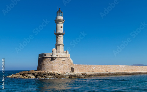 The old lighthouse in Chania, Crete, Greece.