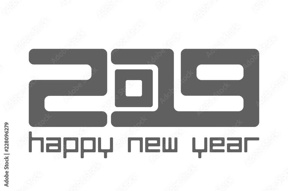 Happy New Year 2019 sign concept. Vector illustration Happy New Year 2019 sign concept. Vector illustration
