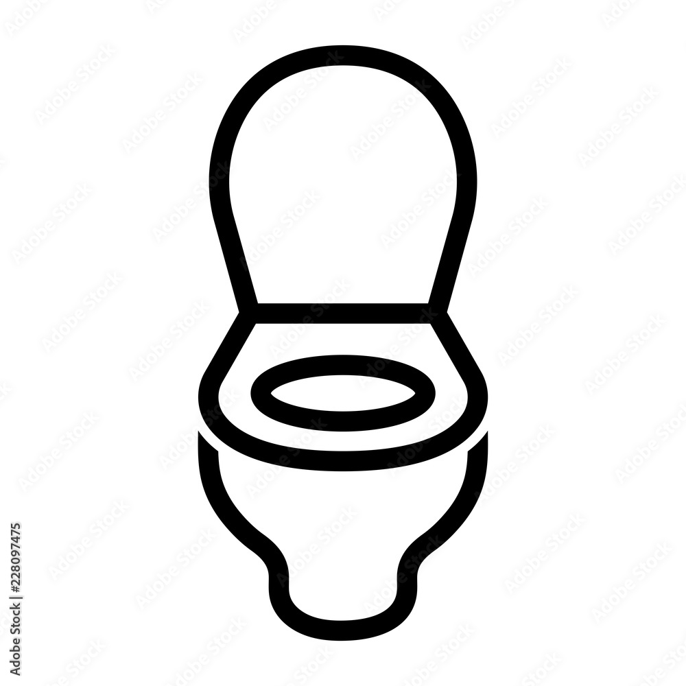 Stockvektorbilden Minimalist black line art toilet icon. Isolated
