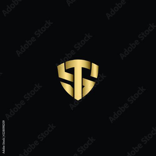 Creative Solid Minimal Letter ST Logo Design In vector Format