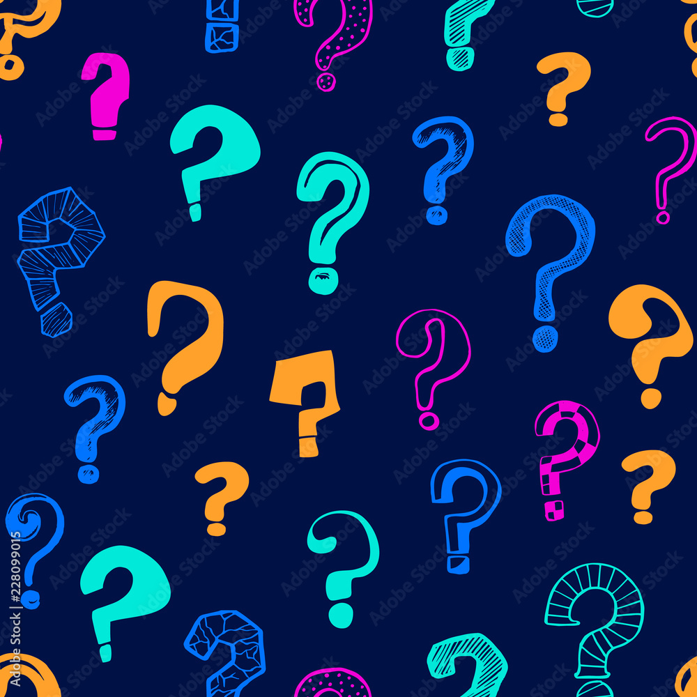 Question Marks Signs Seamless Pattern Background. Vector Question Marks Signs Seamless Pattern Background. Vector