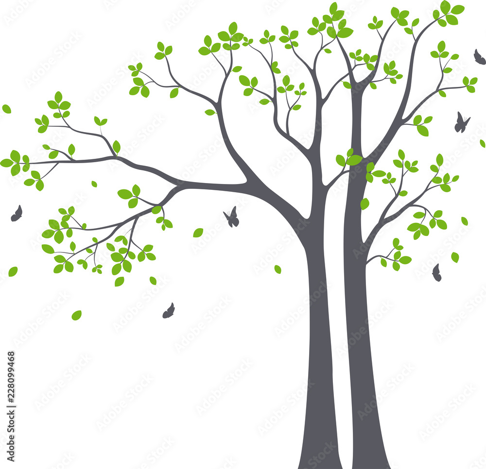 Beautiful tree branch with birds silhouette background for wallpaper sticker Beautiful tree branch with birds silhouette background for wallpaper sticker