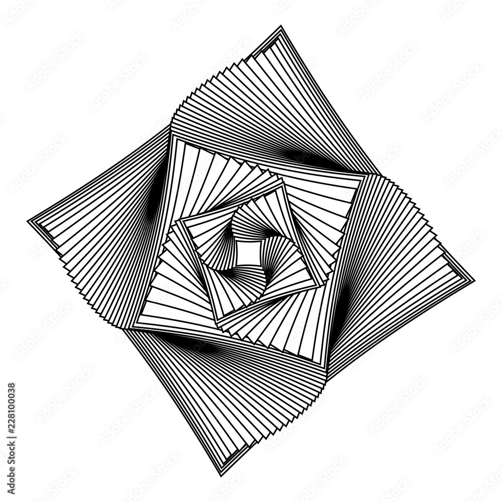 Vetor de Abstract black and white circular pattern. Geometric pattern ...
