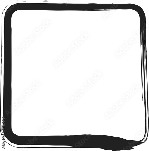 筆文字　四角　黒