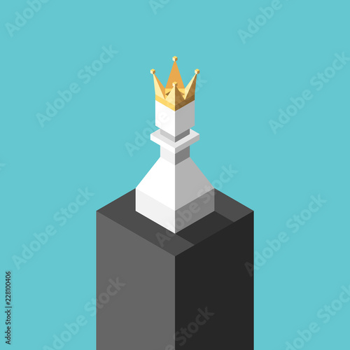 Isometric crowned pawn, pedestal