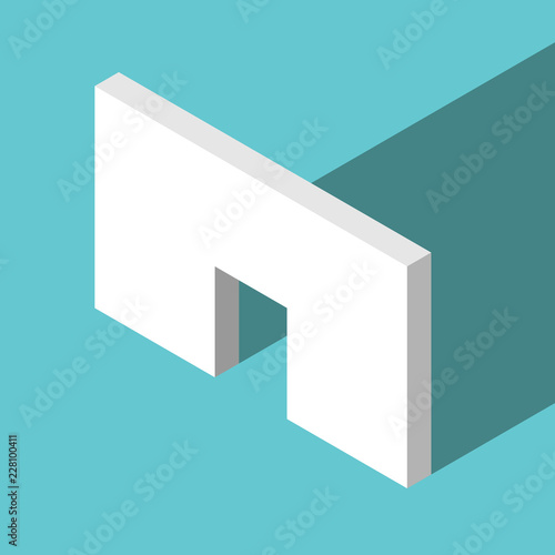 Isometric wall with doorway