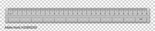 Fotografie, Obraz Transparent plastic tape ruler isolated