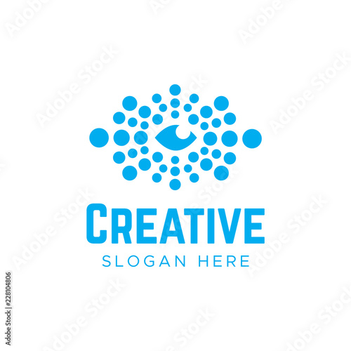 Eye vector logo design template. Minimalist eye logo design layout for medical care