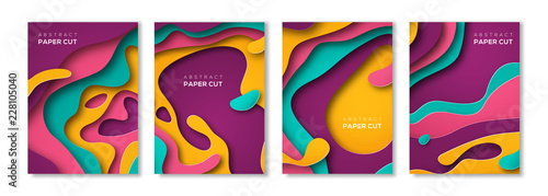 Vertical banners with paper cut