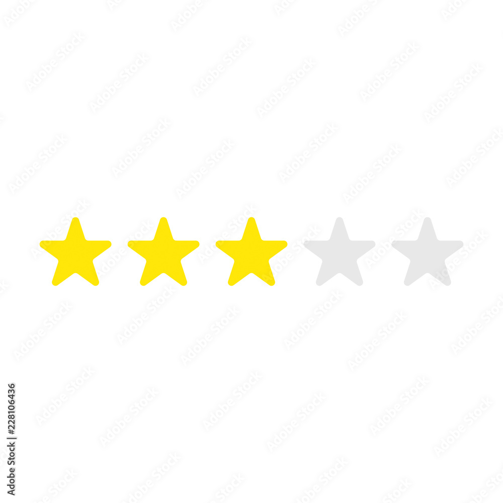 Vector icon concept of three yellow stars Vector icon concept of three yellow stars