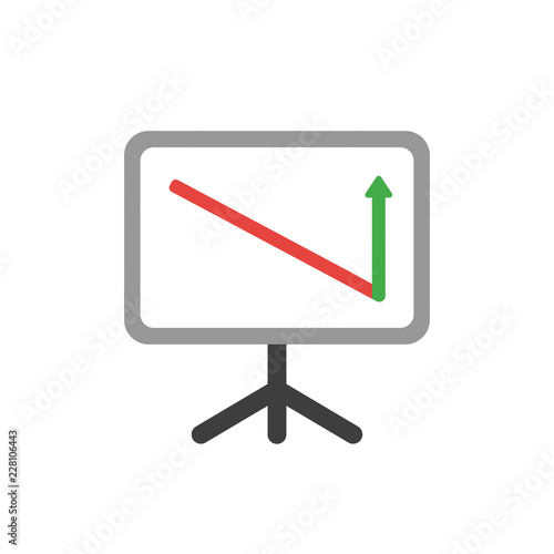 Vector icon concept of sales chart arrow moving down and up