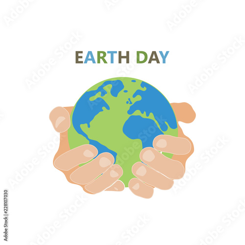 hands holding earth on white background colored symbol earth day
