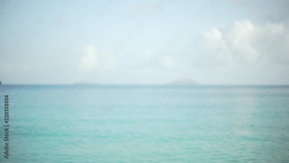 Background Plate of Seascape of the Caribbean ocean with an island Background Plate of Seascape of the Caribbean ocean with an island