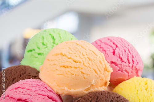 Assorted ice cream, close-up view