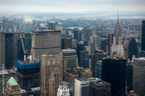 Aerial view of Manhattan skyscraper from Empire state building observation deck © Anton Gvozdikov
