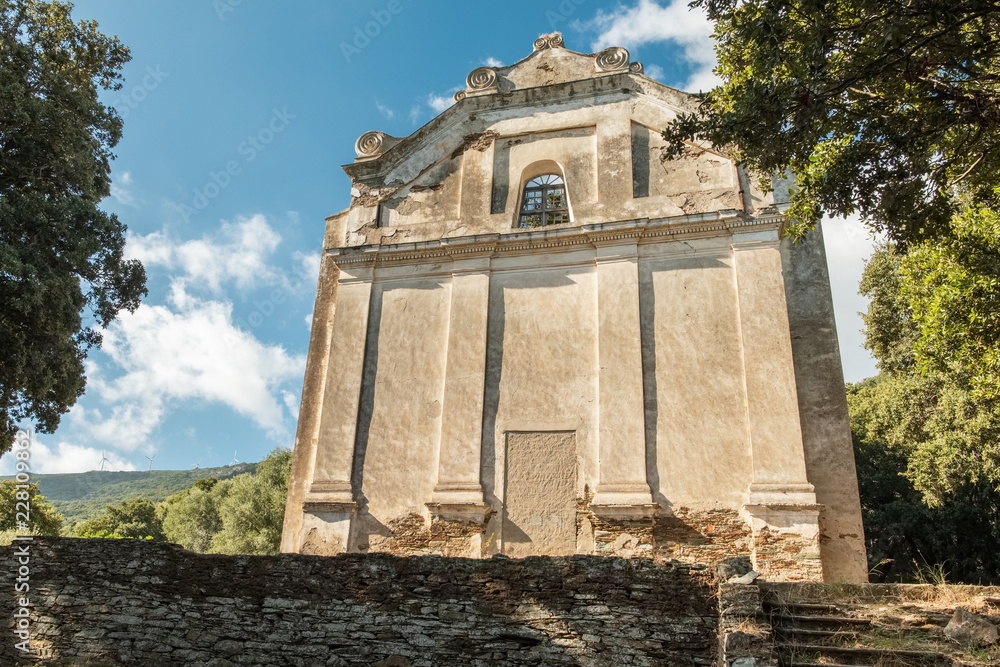 Derelict and abandoned church at Grannaggiolo in Corsica