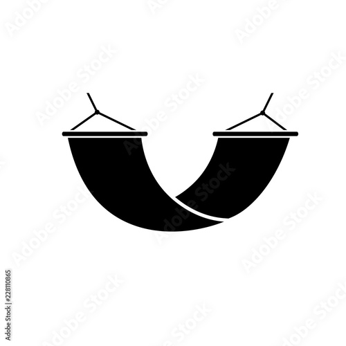 Hammock silhouette icon. Clipart image isolated on white background