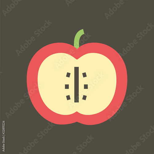 Silhouette icon sliced apple