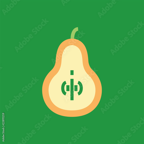 Silhouette icon sliced pear