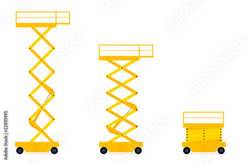 Scissors lift icon set. Clipart image isolated on white background
