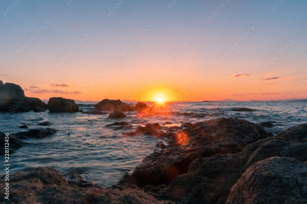 beautiful warm summer sea sunset