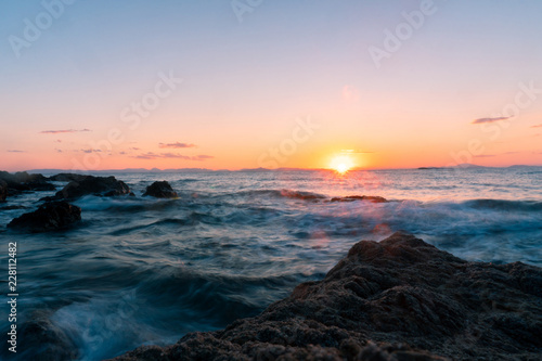 beautiful warm summer sea sunset