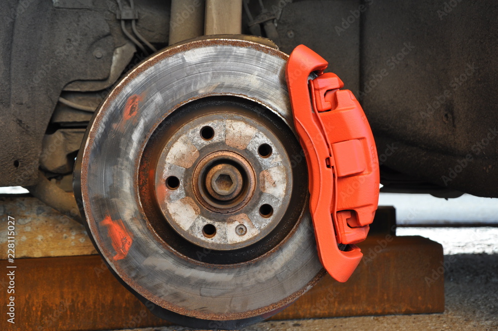 Car repair. replacement of brake discs and pads Car repair. replacement of brake discs and pads