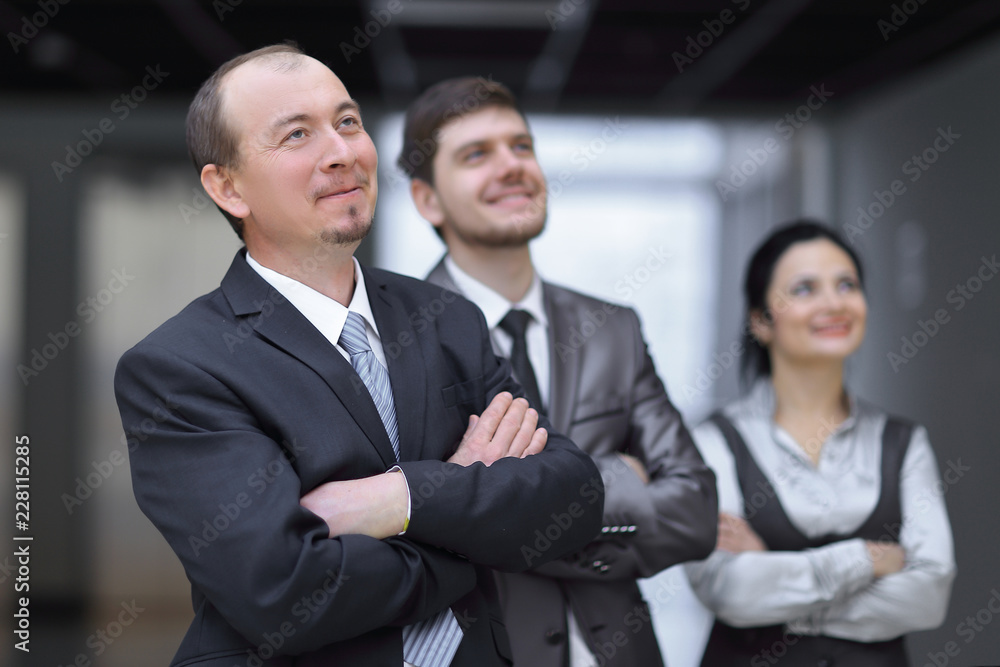 group of business people looking at copy space group of business people looking at copy space