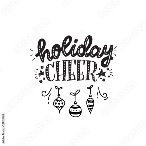 Holiday Cheer hand lettering phrase
