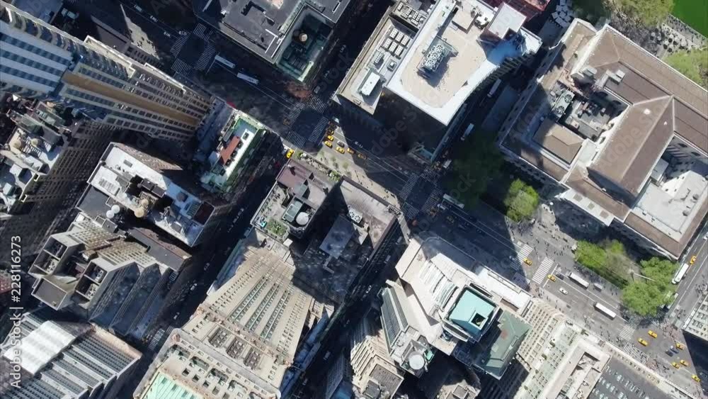 Aerial of Architecture and Cityscape in New York City