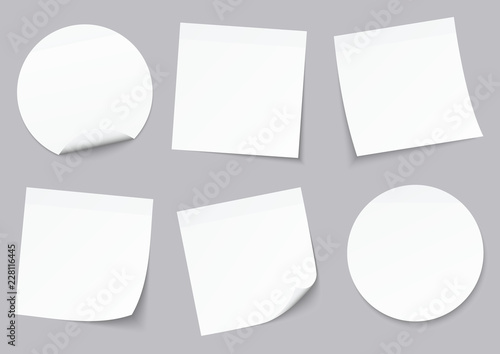 Set Of 6 White Stick Notes