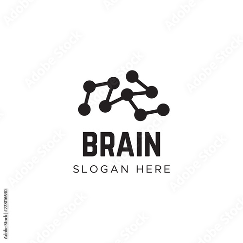 brain logo vector. Globe idea vector logo