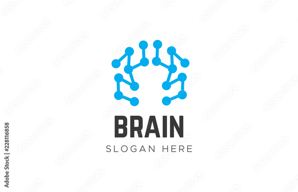 Obraz premium Abstract brain logotype. Brainstorm logos vector. Creative logos