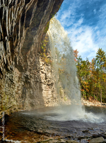 Awosting Falls in Minnewaska State Park Reserve . Autumn forest nature. Upstate NY, USA photo