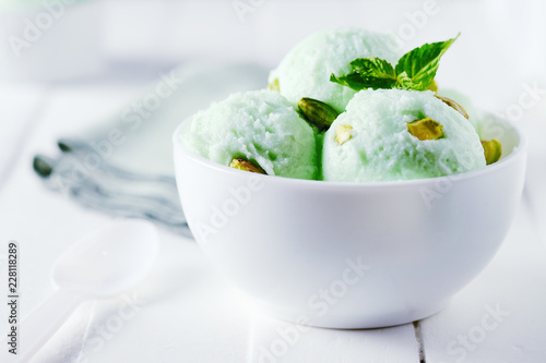 Avocado and pistachio ice cream