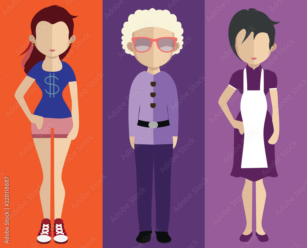 People avatar with full body and torso variations People avatar with full body and torso variations