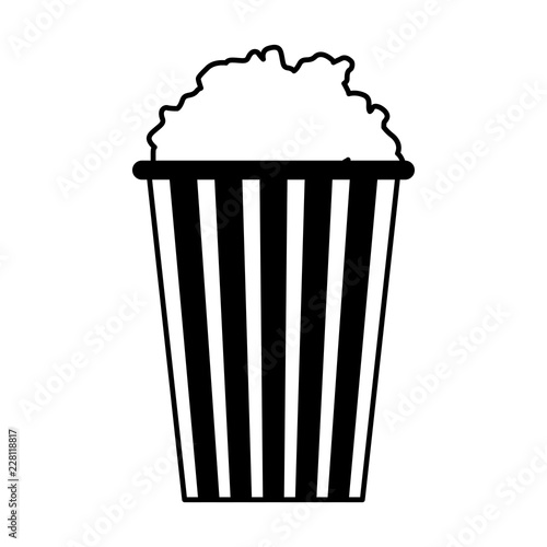 striped bucket with popcorn isolated design