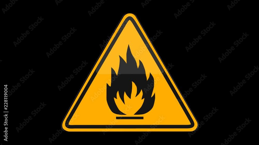 Symbol Flammable Yellow Sign Alpha Channel Symbol Flammable Yellow Sign Alpha Channel
