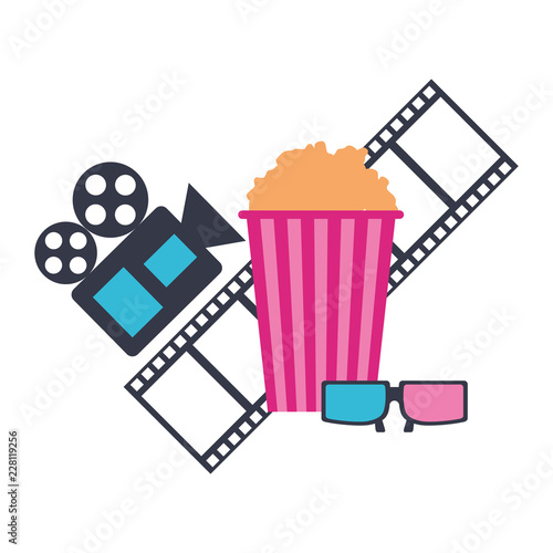 production movie film popcorn projector 3d glasses
