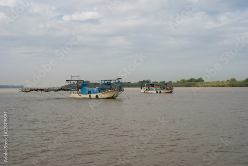 Wallpaper Mural Fishing boats in Guadalquivir river, Andalucia, Spain Torontodigital.ca