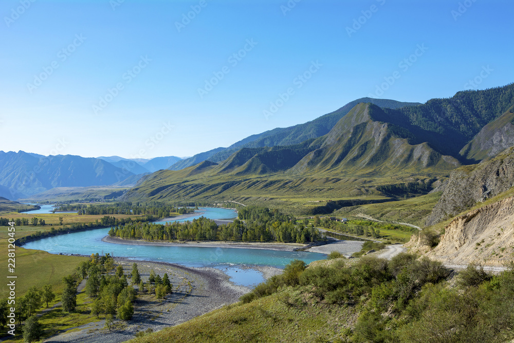 View of the valley of the Katun river