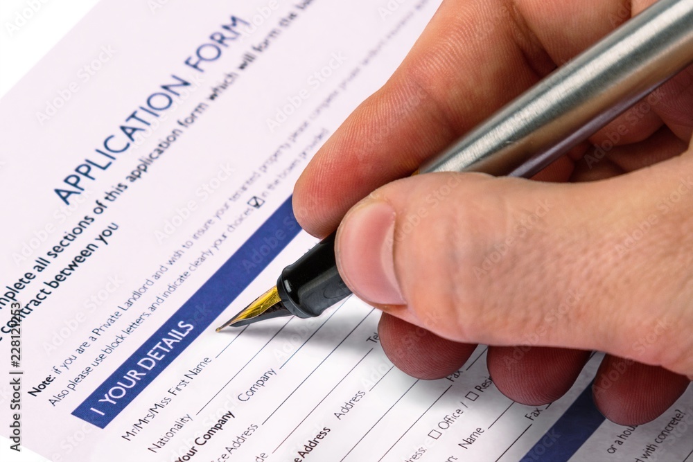 filling up application form filling up application form