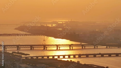 Wallpaper Mural Cold sunset on Osaka with a stunning view from high rise building.  Torontodigital.ca