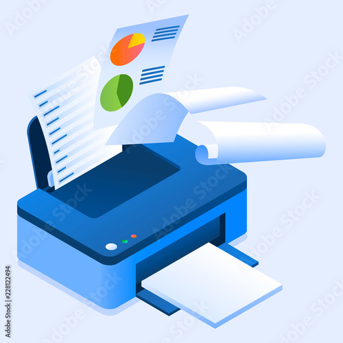 Office printer icon. Isometric of office printer vector icon for web design isolated