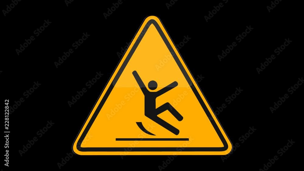 Symbol Slippery Floor Yellow Sign Alpha Channel Symbol Slippery Floor Yellow Sign Alpha Channel