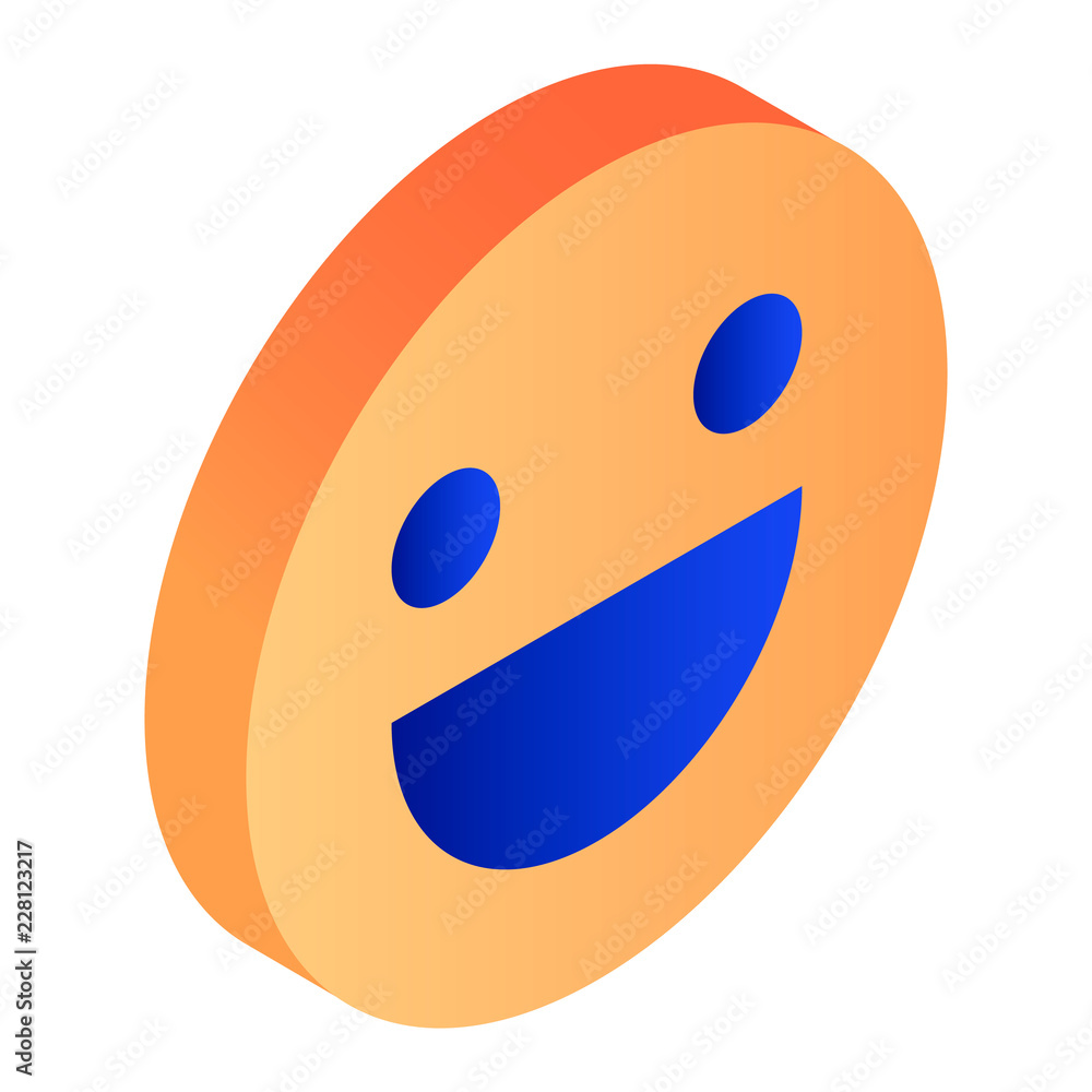 Fototapeta premium Orange smile icon. Isometric of orange smile vector icon for web design isolated on white background