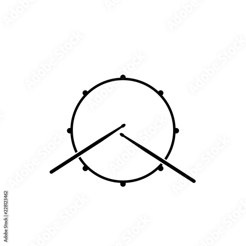 Drum silhouette icon top view. Clipart image isolated on white background