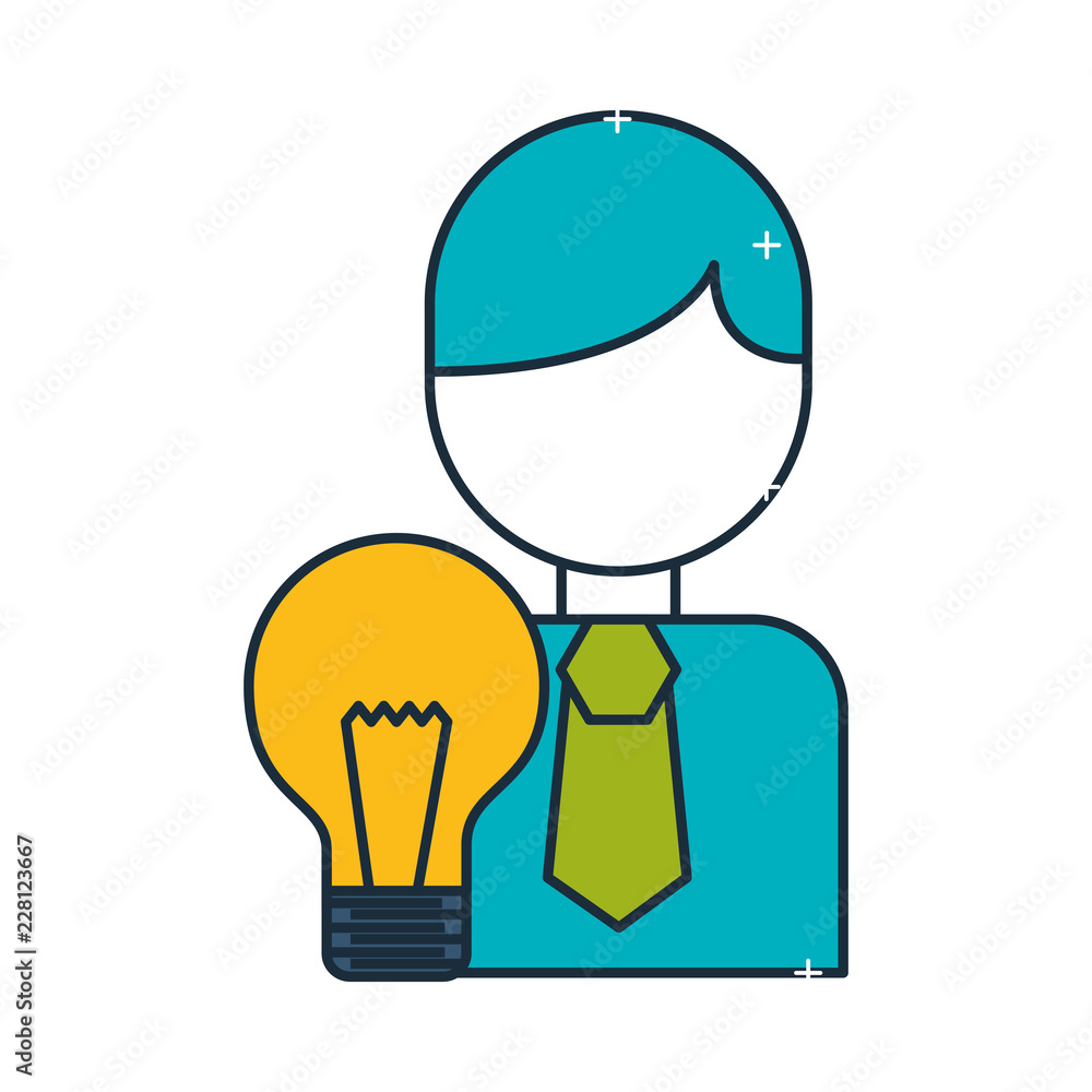 Fototapeta premium business character bulb idea innovation