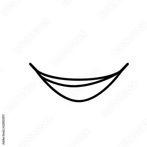 Travel hammock outline icon. Clipart image isolated on white background