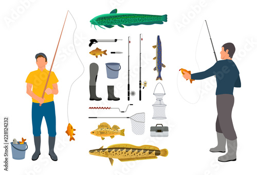 Color Angler Model Vector Illustration Poster